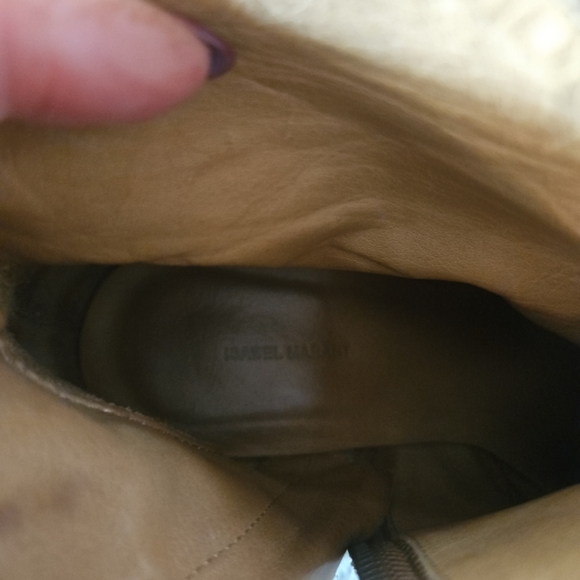 Isabel Marant Womens Tan Dicker  Suede Calfskin Leather Designer Ankle Bootie 37 - Picture 9 of 14